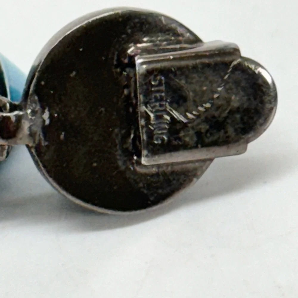 Eddie Borgo Turquoise Cone Bracelet Gunmetal Black Sterling Silver - Picture 6 of 14